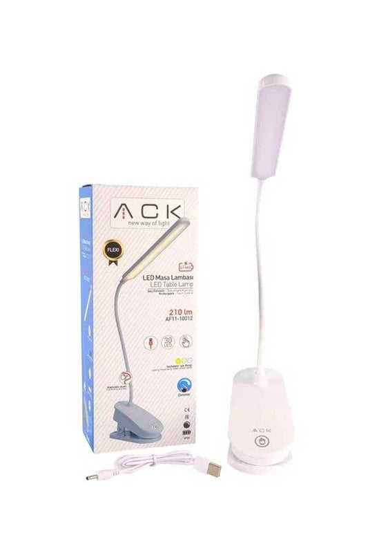 ACK AF11-10012 Şarjlı Dokunmatik LED Masa Lambası | Ayarlanabilir Renk & Parlaklık