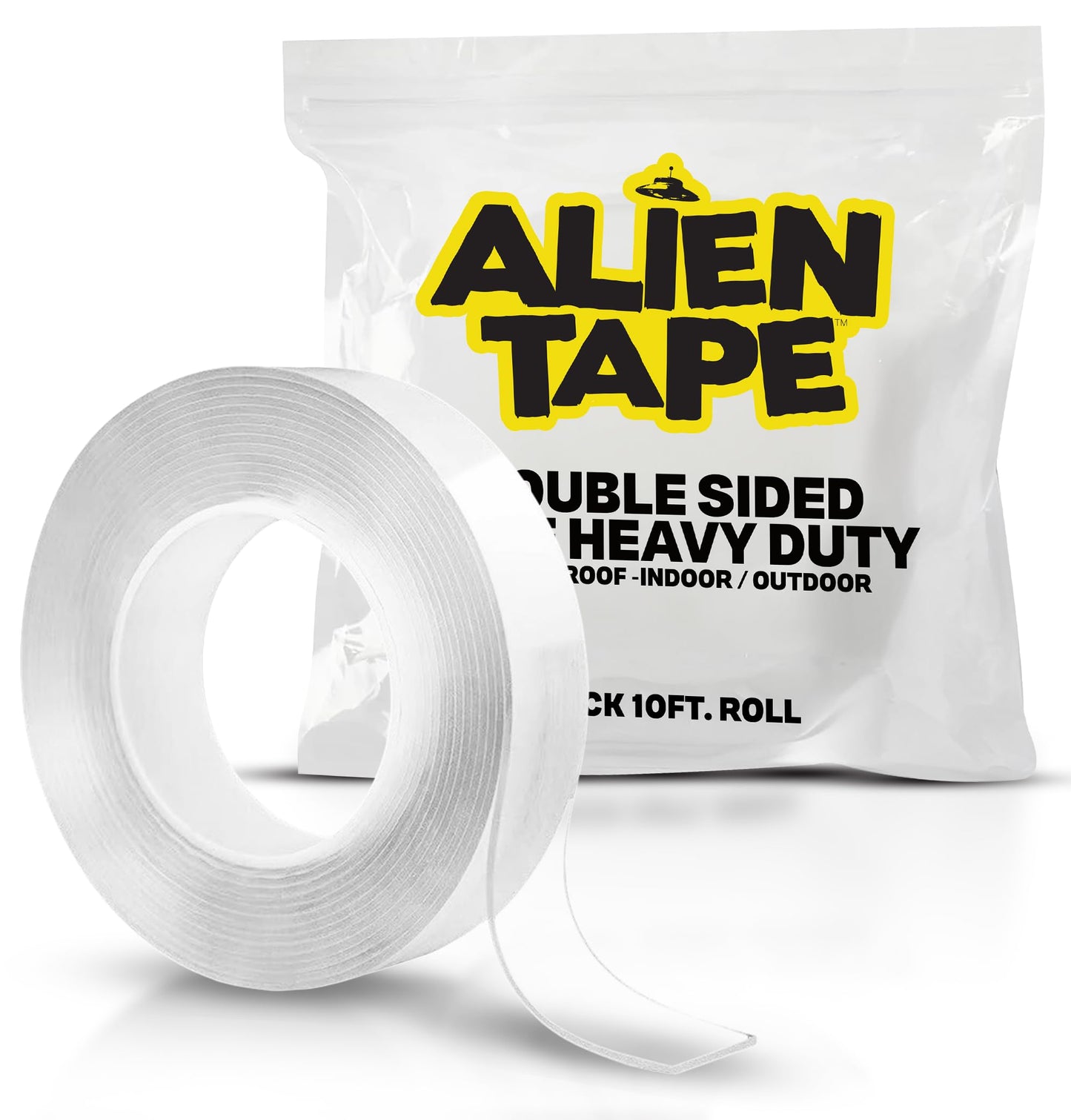 Alien Tape – Süper Güçlü Şeffaf Çift Taraflı Bant | İz Bırakmayan, Yıkanabilir, Yeniden Kullanılabilir Yapışkan Bant