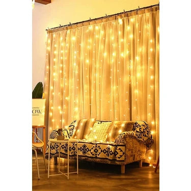 YCL YPS-110 2x2 m 400 LED Flaşörlü Perde Işık | Dekoratif Günışığı ve Sıcak Beyaz Aydınlatma